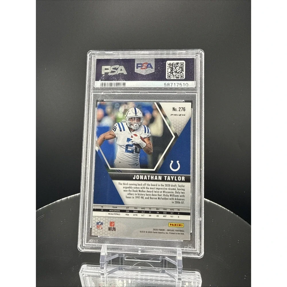 JONATHAN TAYLOR 2020‎ RC Mosaic NFL Debut SILVER Prizm PSA 8